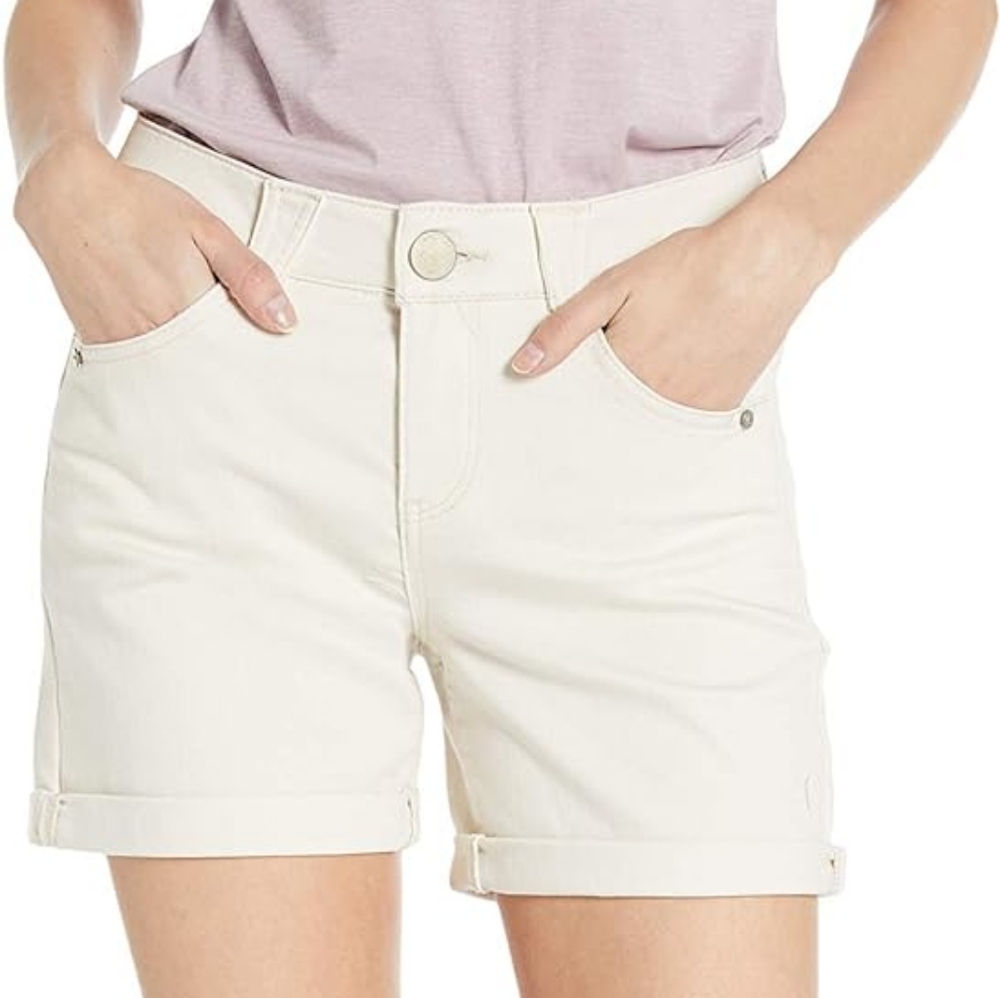 NWT DEMOCRACY AB SOLUTION 5" MOLD & HOLD SIZE 12P WHITE JEAN SHORTS